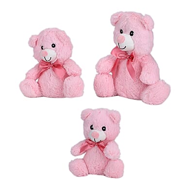 Set of 3 Pink Stuffed Teddy Bear (6,7,9)