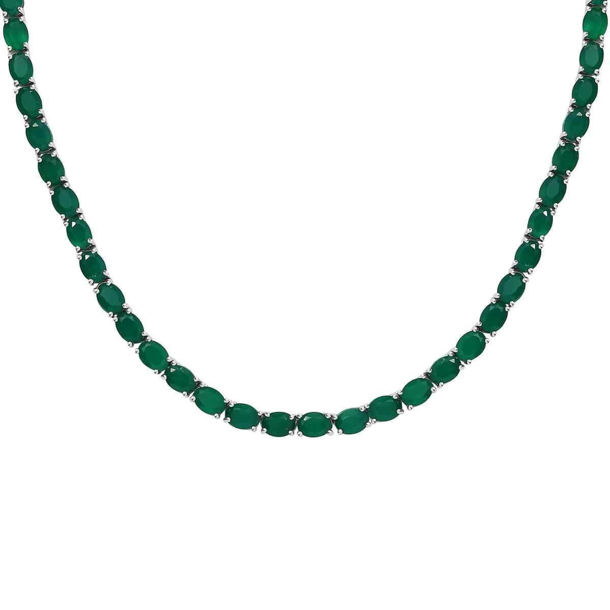 Verde Onyx and Thai Black Spinel 54.20 ctw Wolf Necklace in Rhodium Over Sterling Silver 18 Inches image number 0