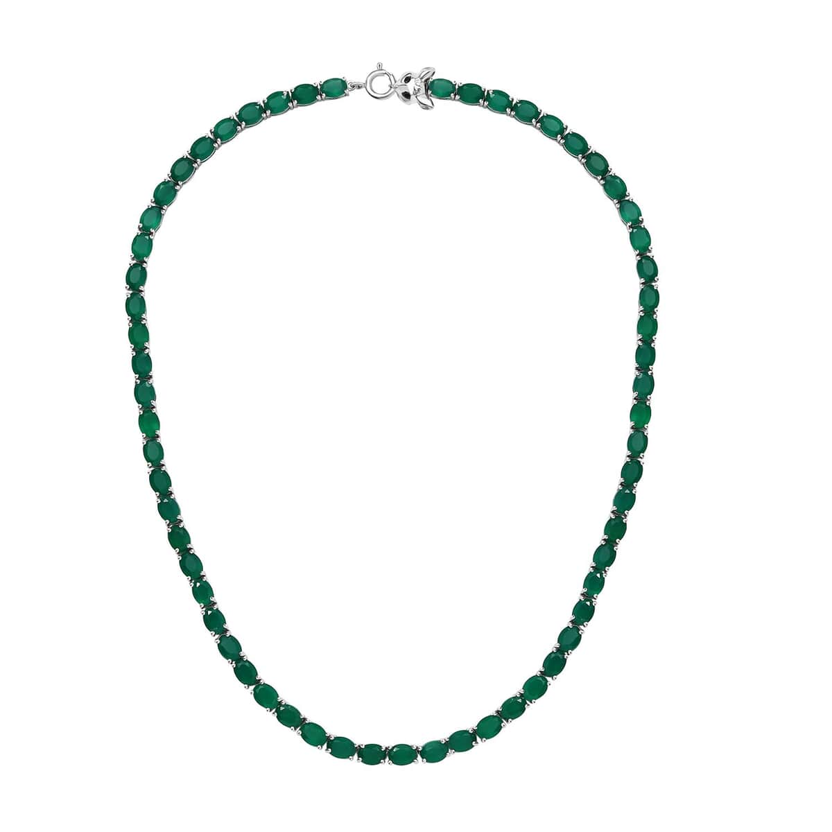 Verde Onyx and Thai Black Spinel 54.20 ctw Wolf Necklace in Rhodium Over Sterling Silver 18 Inches image number 3