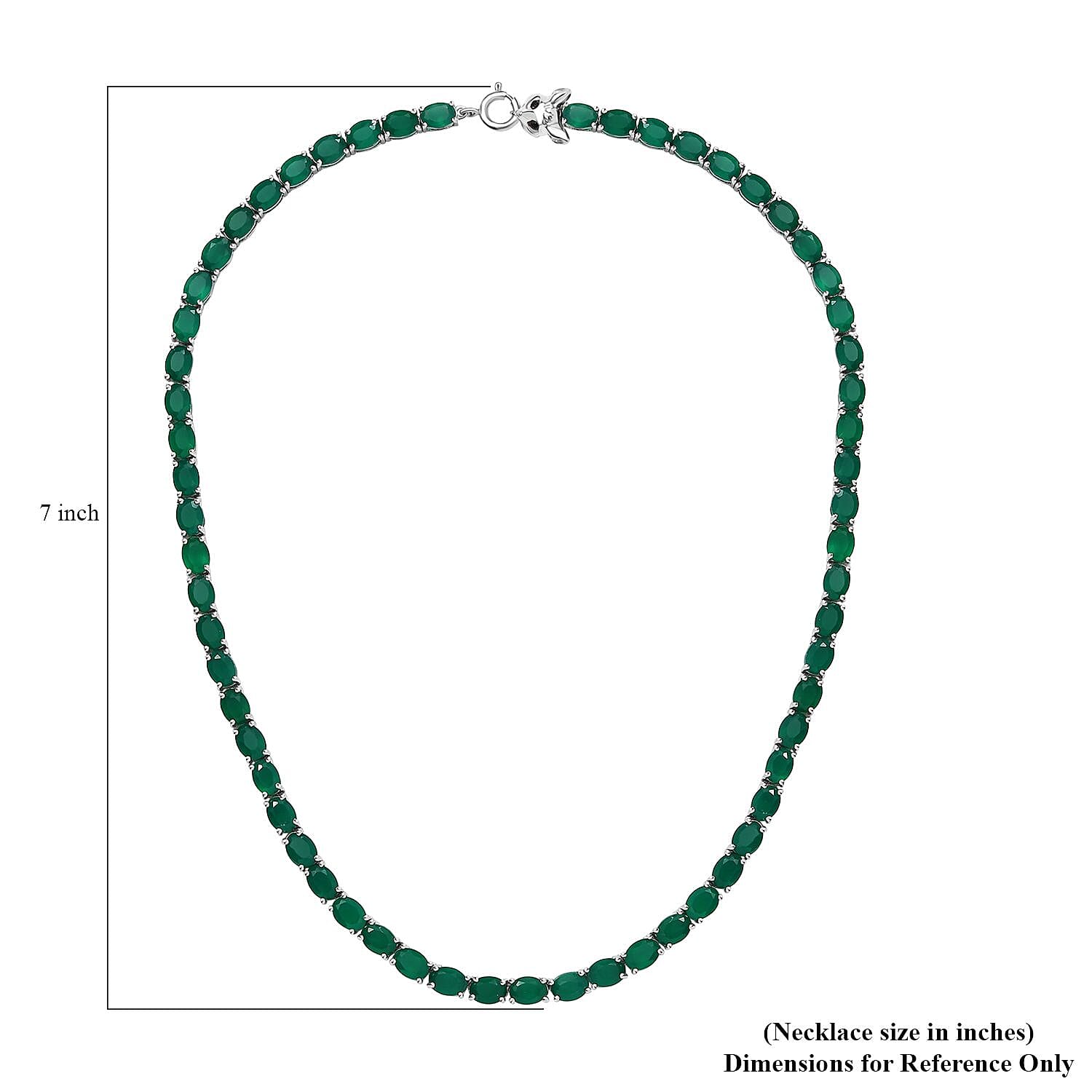 D'Joy Verde Onyx and Thai Black Spinel 54.20 ctw Wolf Necklace in Rhodium Over Sterling Silver 18 Inches