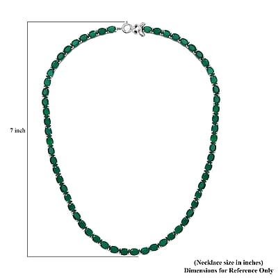 D'Joy Verde Onyx and Thai Black Spinel 54.20 ctw Wolf Necklace in Rhodium Over Sterling Silver 18 Inches