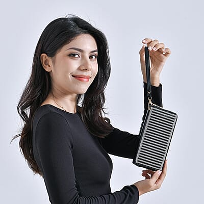 Black Crystal Faux Leather Wallet