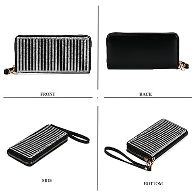 Black Crystal Faux Leather Wallet
