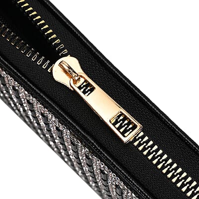 Black Crystal Faux Leather Wallet