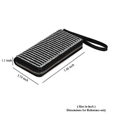 Black Crystal Faux Leather Wallet