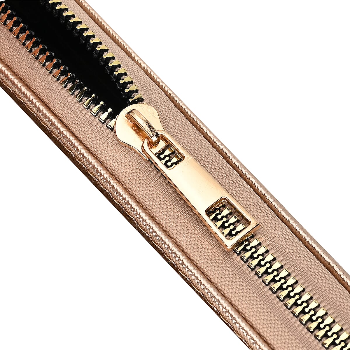 Champagne Crystal Faux Leather Wallet image number 4