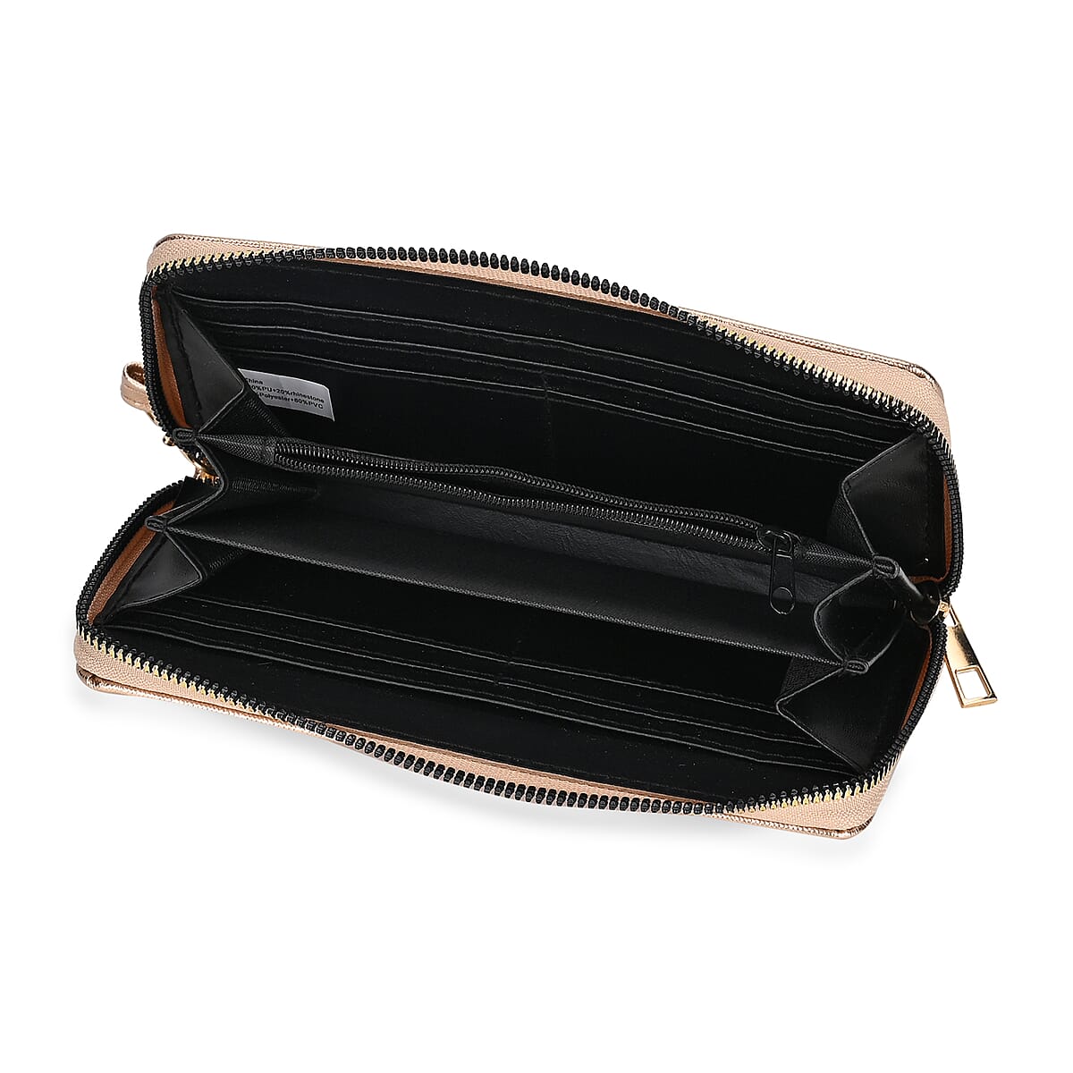 Champagne Crystal Faux Leather Wallet image number 5