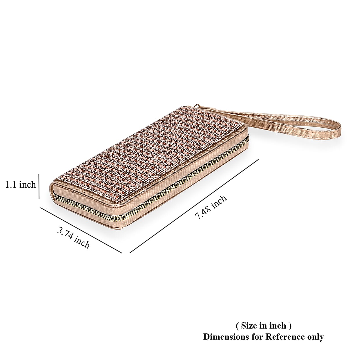 Champagne Crystal Faux Leather Wallet image number 6