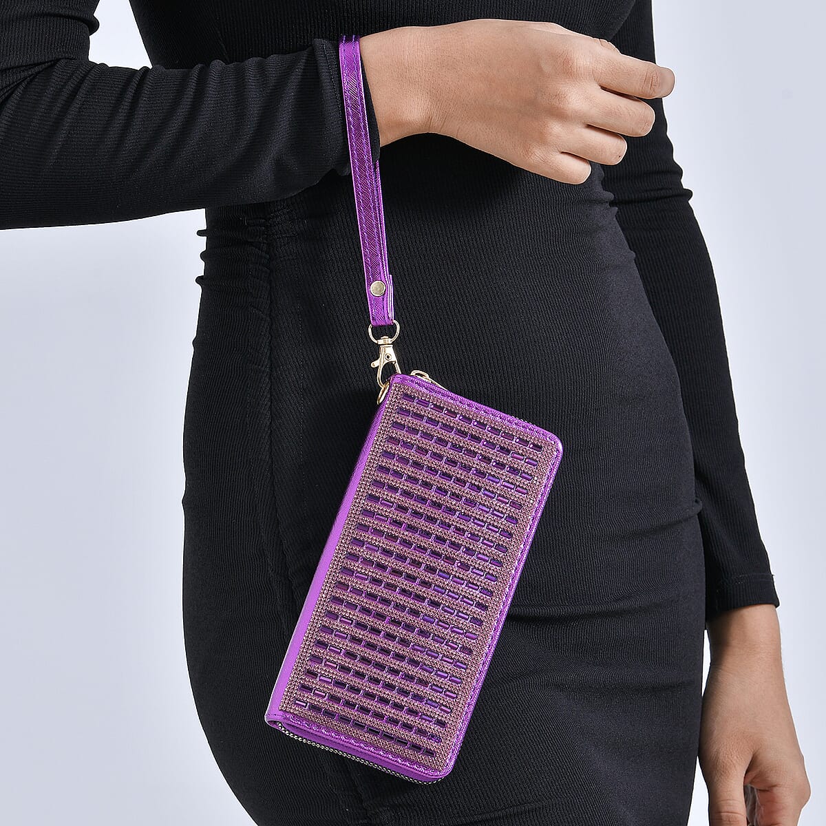 Purple Crystal Faux Leather Wallet image number 2