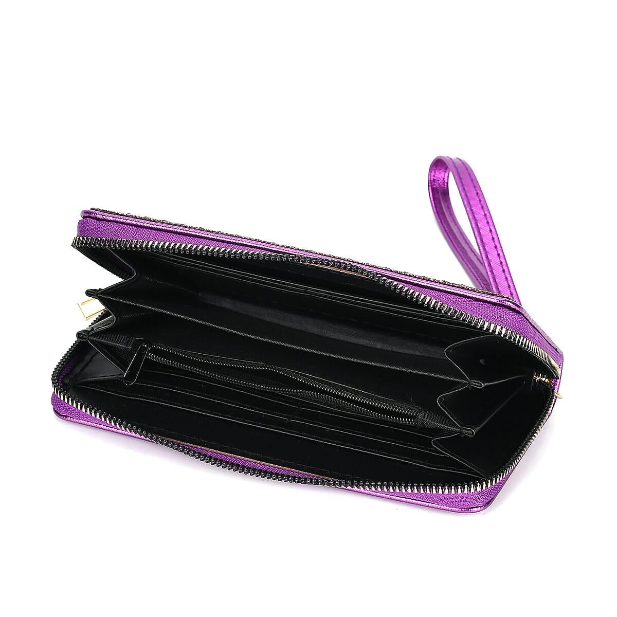 Purple Crystal Faux Leather Wallet image number 4