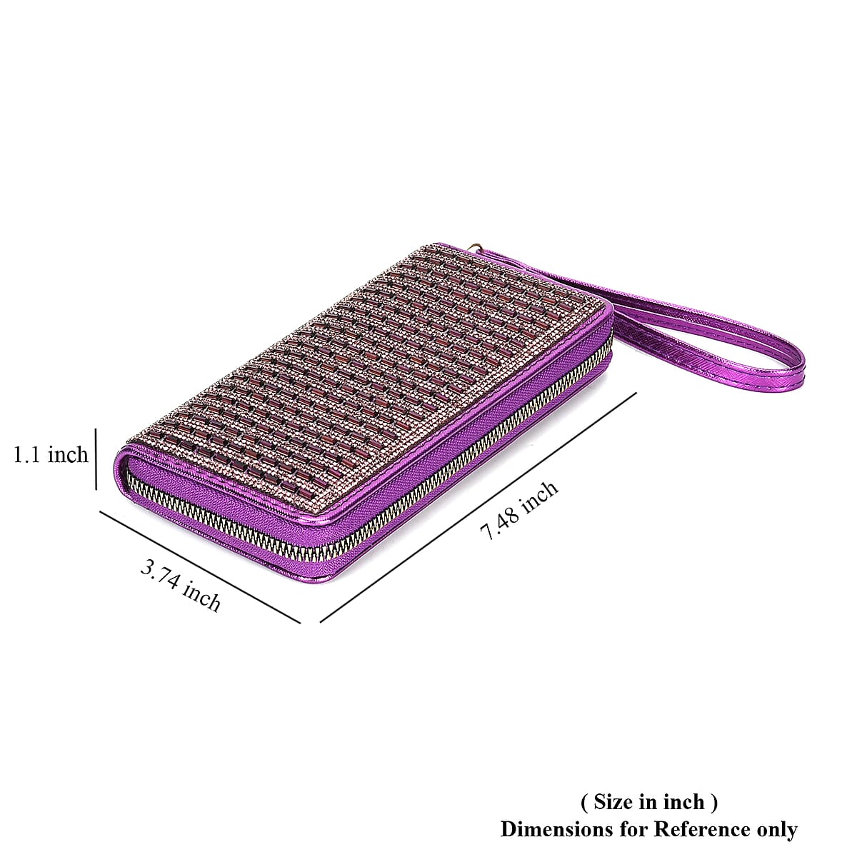 Purple Crystal Faux Leather Wallet image number 6
