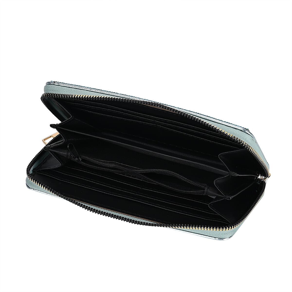 Blue Crystal Faux Leather Wallet image number 4