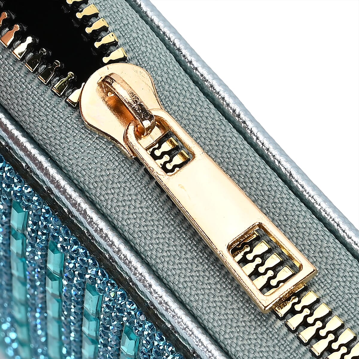 Blue Crystal Faux Leather Wallet image number 5