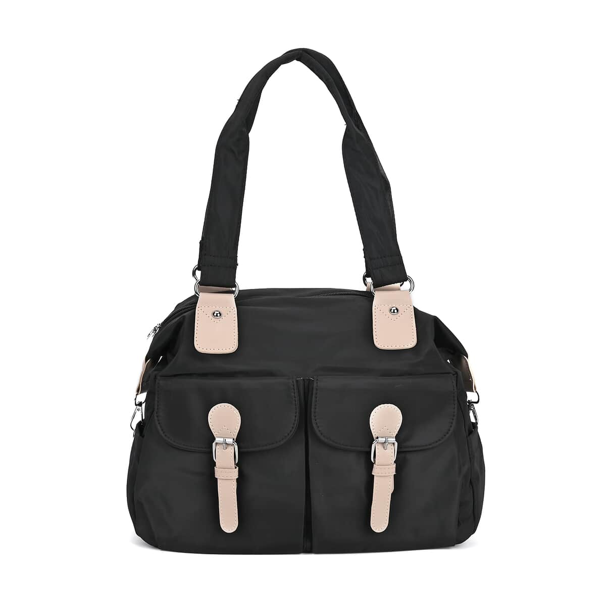 Black Multi-Pocket Crossbody Bag with Adjustable Shoulder Strap image number 0