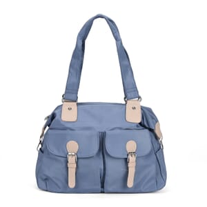 Blue Multi-Pocket Crossbody Bag with Shoulder Strap