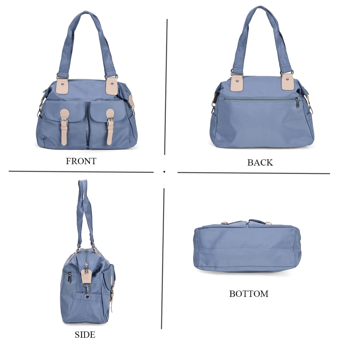 Blue Multi-Pocket Crossbody Bag with Shoulder Strap image number 1