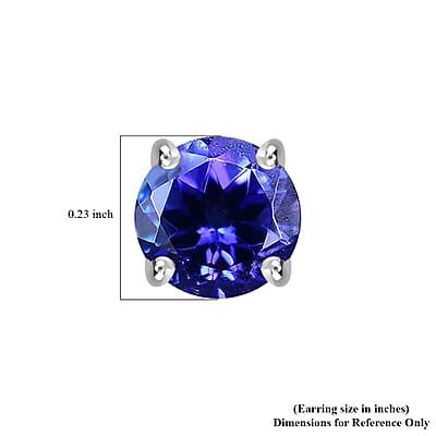 Certified & Appraised Rhapsody AAAA Tanzanite 1.30 ctw Stud Earrings in 950 Platinum 