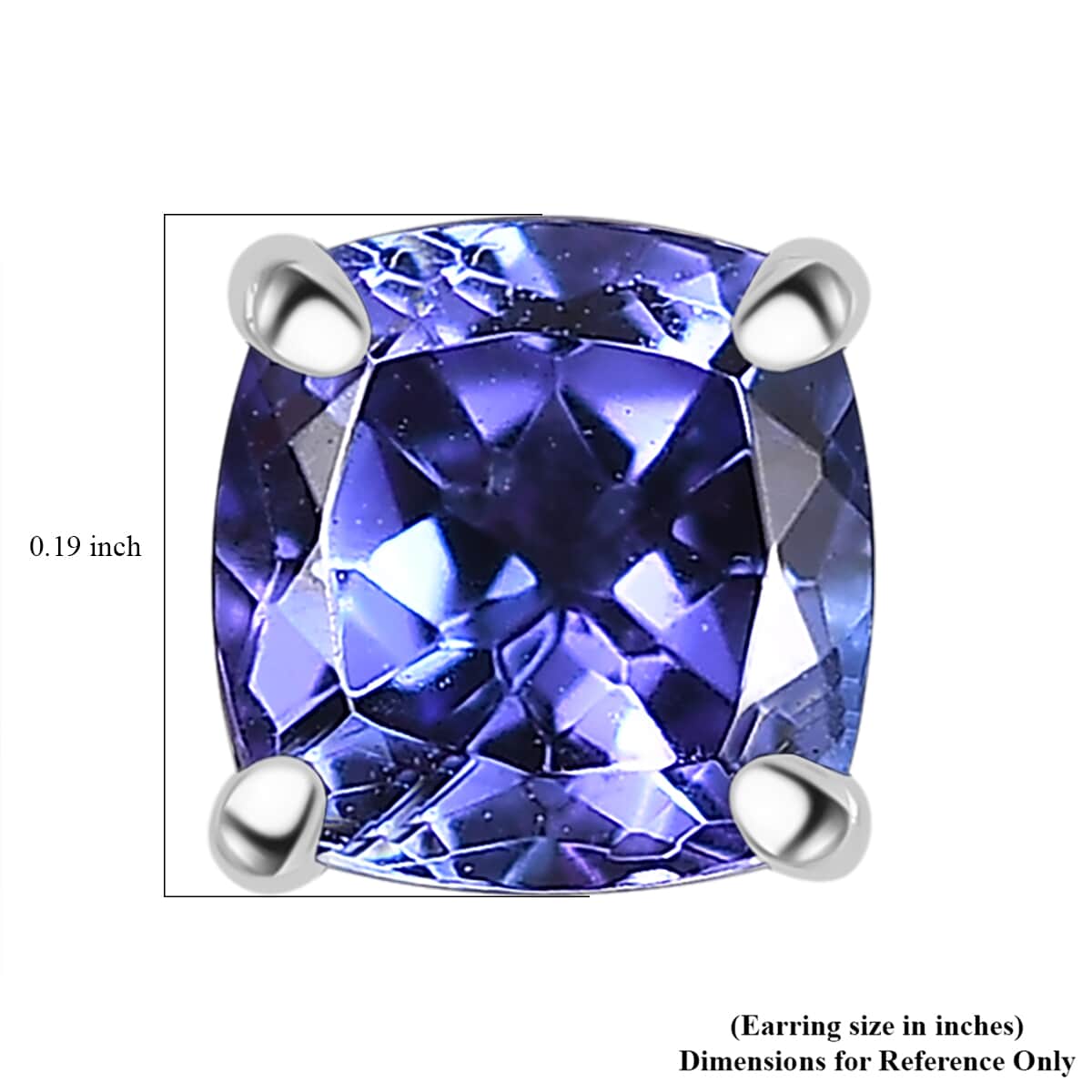 Certified & Appraised Rhapsody AAAA Tanzanite 1.30 ctw Solitaire Stud Earrings in 950 Platinum image number 4