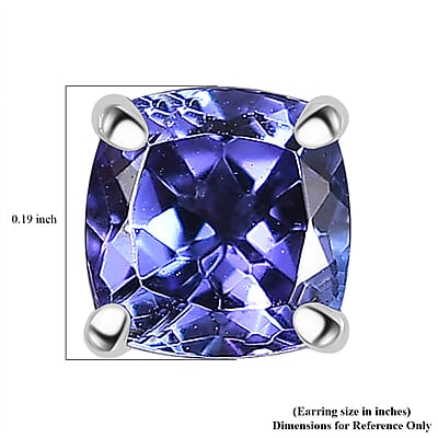 Certified & Appraised Rhapsody AAAA Tanzanite 1.30 ctw Solitaire Stud Earrings in 950 Platinum