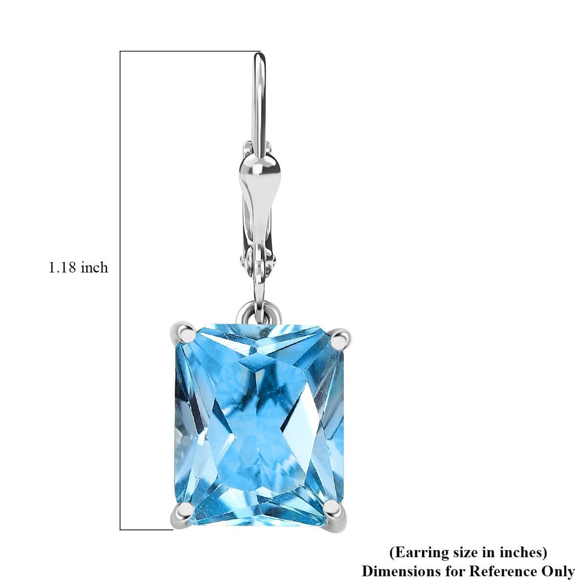 Radiant Cut Sky Blue Topaz 14.90 ctw Butterfly Earrings in Rhodium Over Sterling Silver image number 5