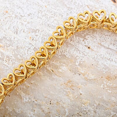 Diamond 1.00 ctw Bracelet in 14K Yellow Gold Over Sterling Silver (7.00 In)