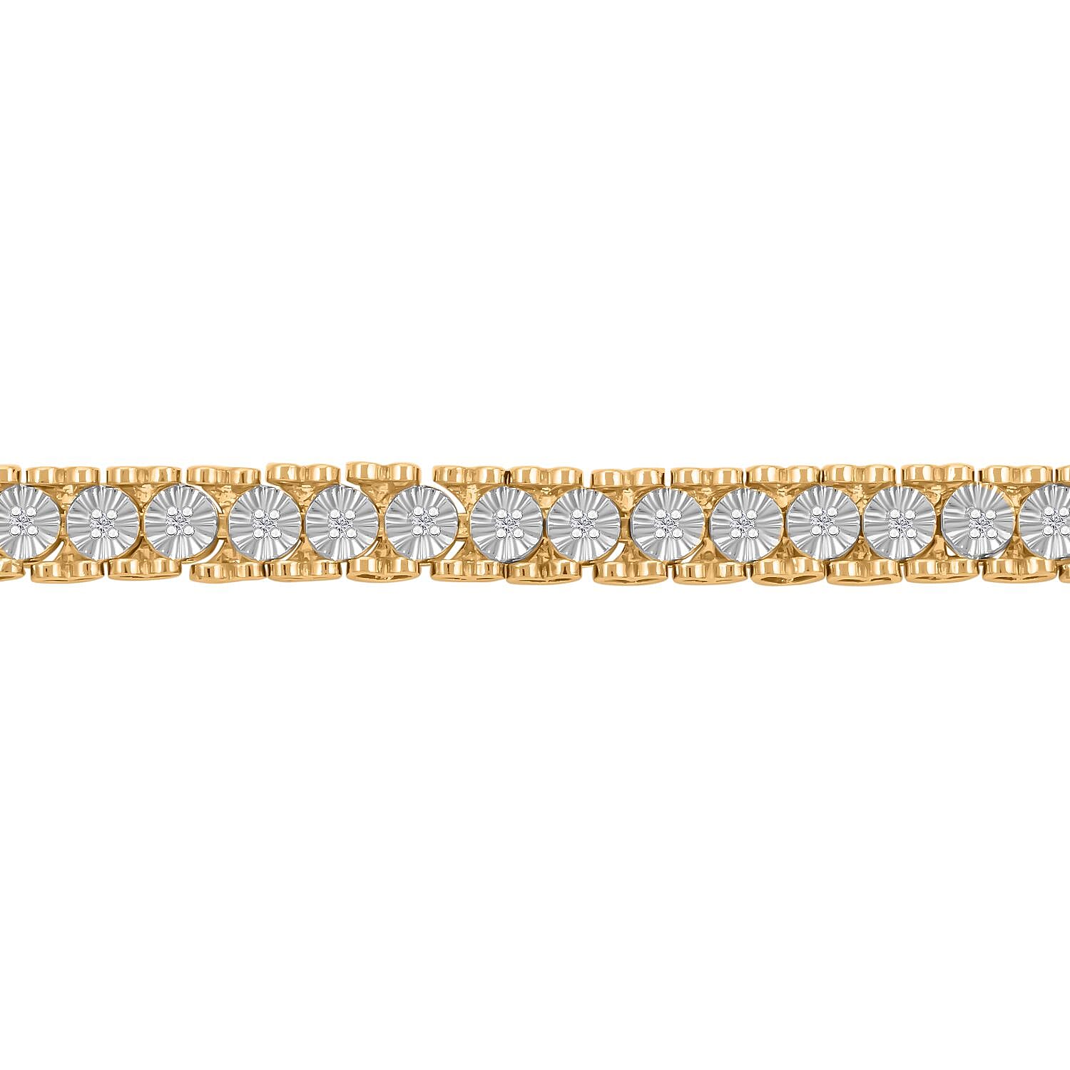 Diamond 1.00 ctw Bracelet in 14K Yellow Gold Over Sterling Silver (7.00 In)