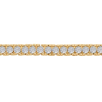 Diamond 1.00 ctw Bracelet in 14K Yellow Gold Over Sterling Silver (7.00 In)