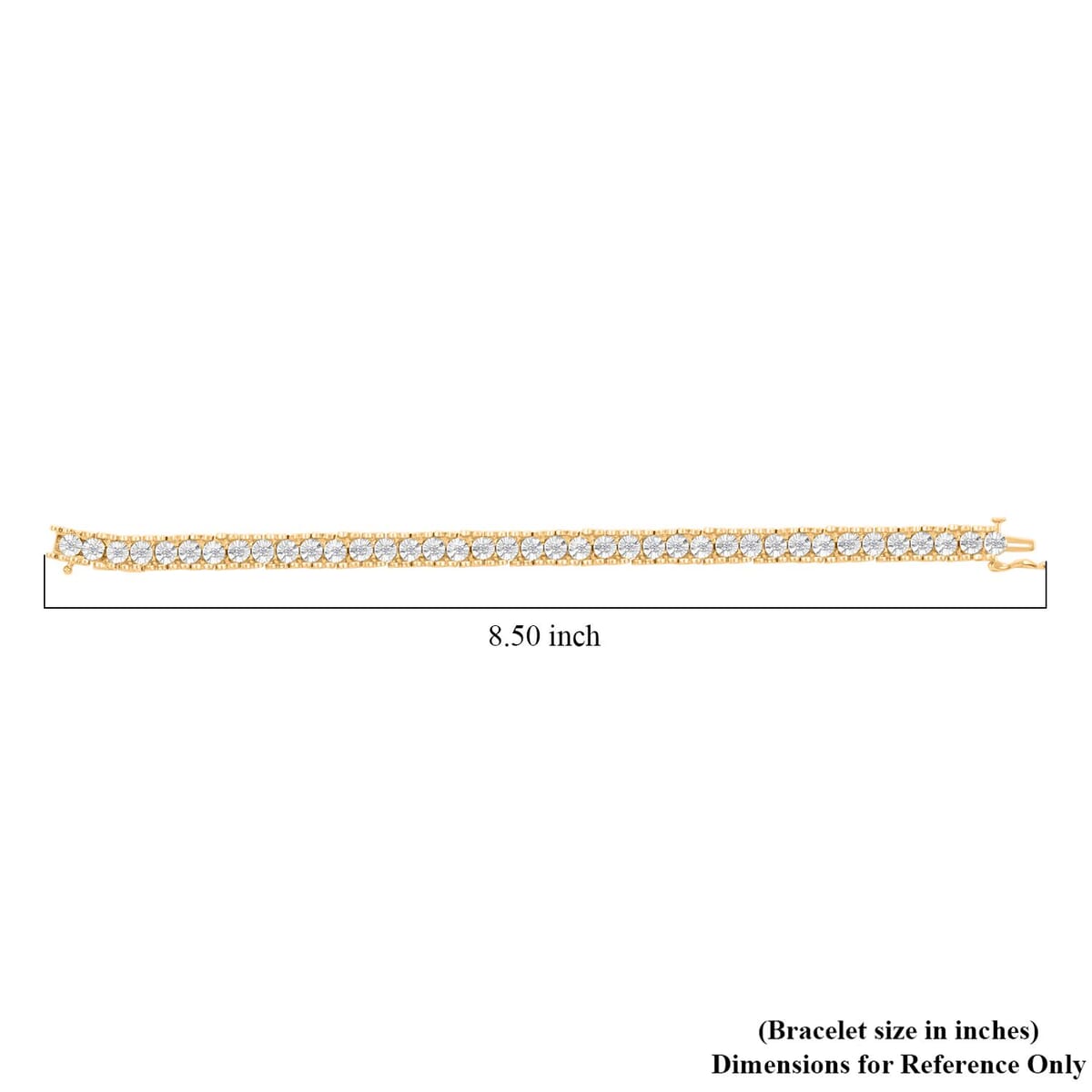 Diamond 1.00 ctw Bracelet in 14K Yellow Gold Over Sterling Silver (7.25 In) image number 5