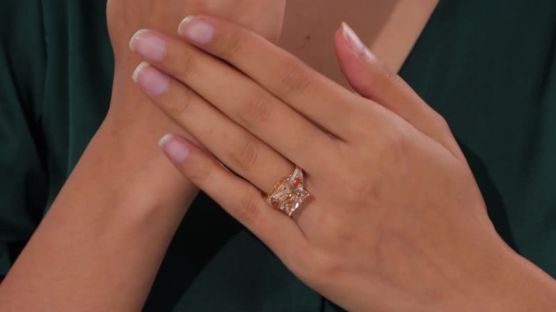 Luxoro AAA Marropino Morganite, Padparadscha Sapphire and G-H I2 Diamond 8.50 ctw Ring in 14K Rose Gold (Size 9.0)