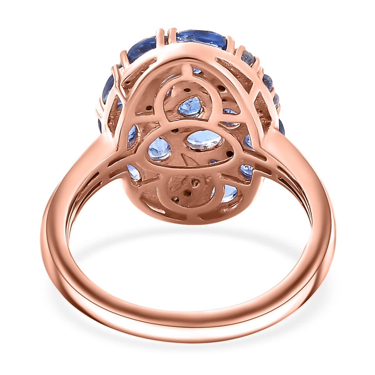 Kashmir Kyanite and White Zircon 2.65 ctw Celestial Ring in 18K Vermeil Rose Gold Over Sterling Silver (Size 6.0)  image number 4