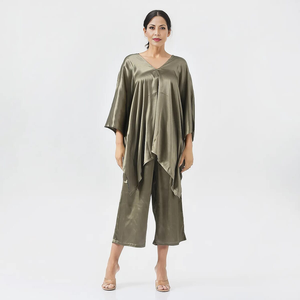 Tamsy Green Kaftan And Trousers Size - One Size Missy image number 0