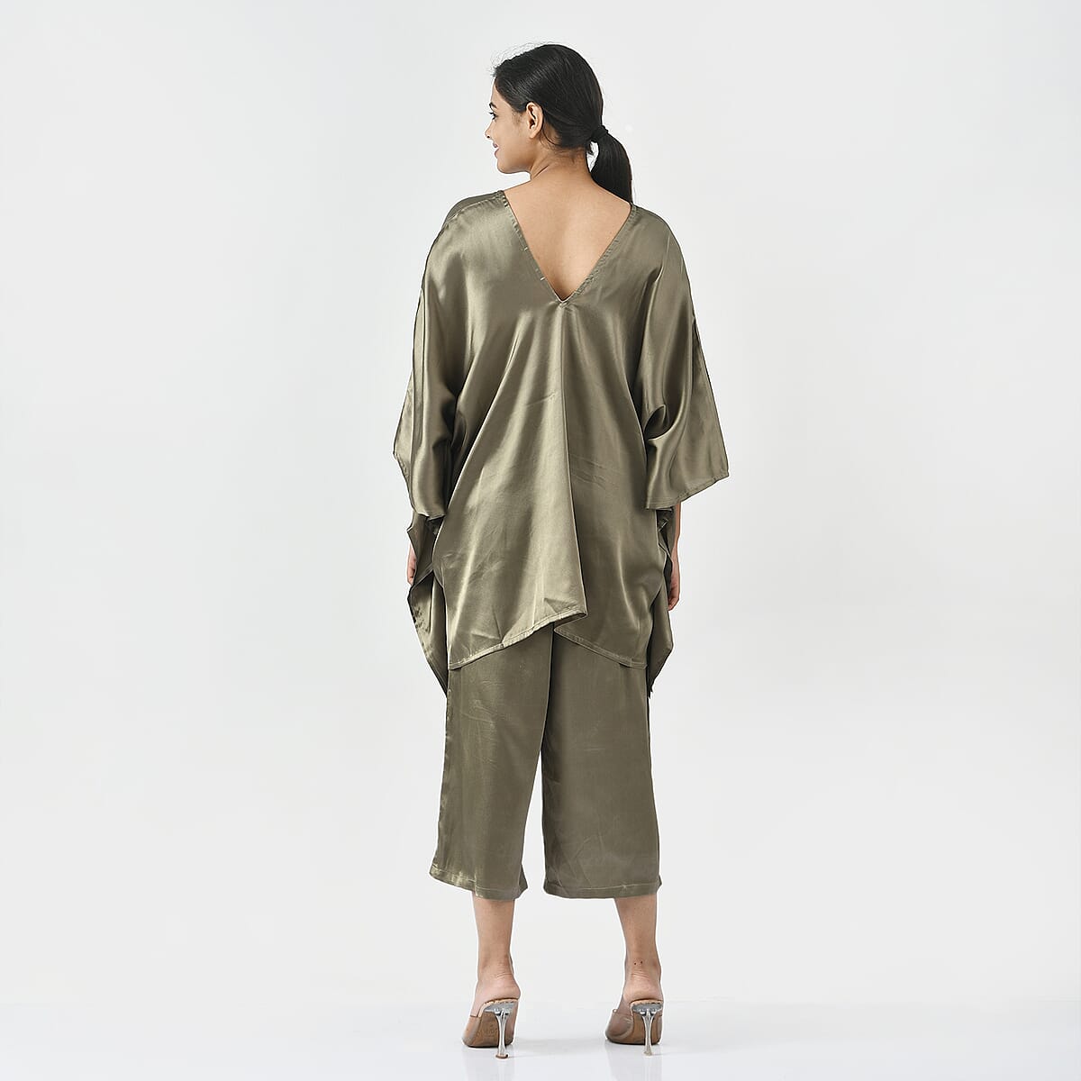 Tamsy Green Kaftan And Trousers Size - One Size Missy image number 1