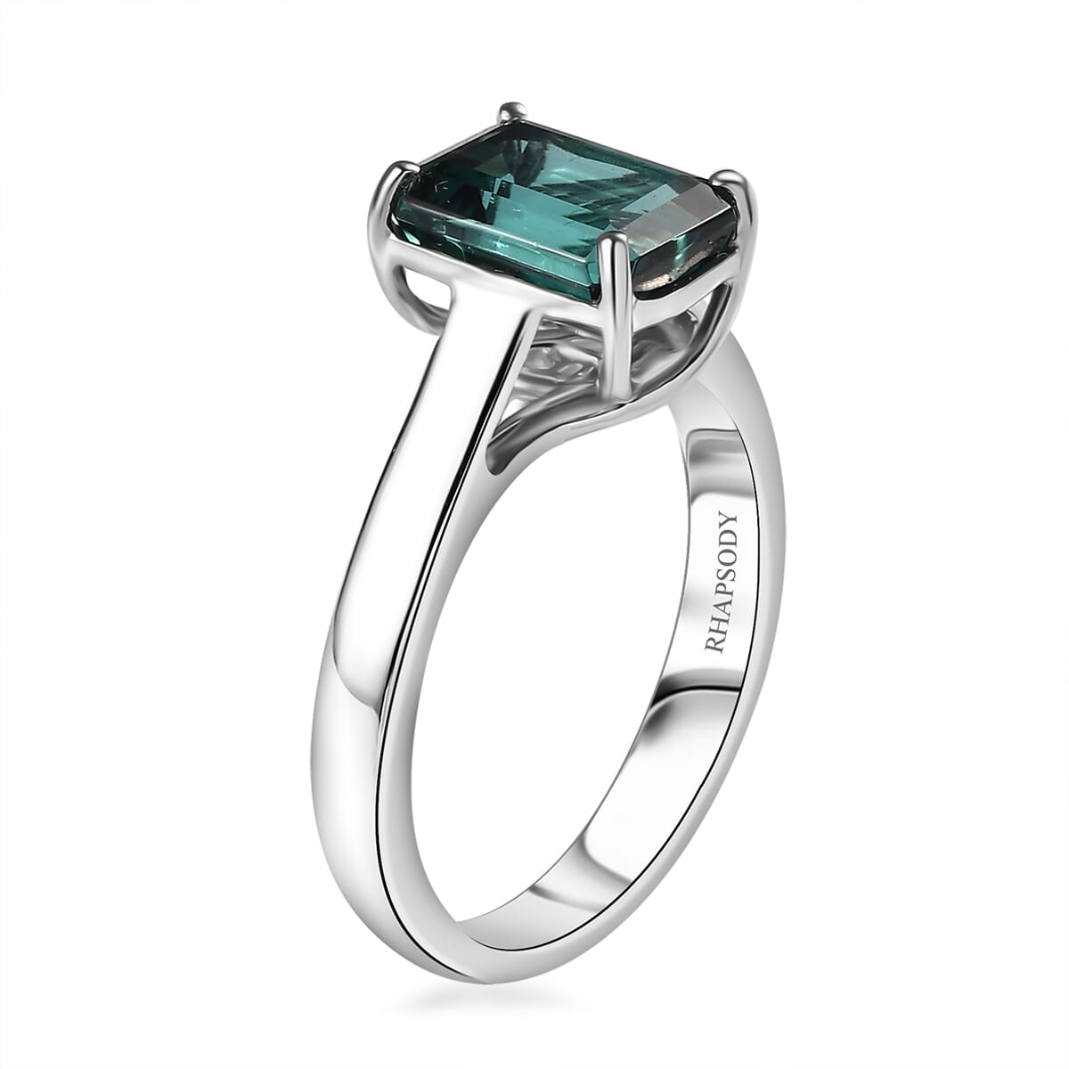 Certified & Appraised Rhapsody AAAA Pirineu Lagoon Tourmaline 3.33 ctw Solitaire Ring in 950 Platinum (Size 8.0) 7.15 Grams image number 3