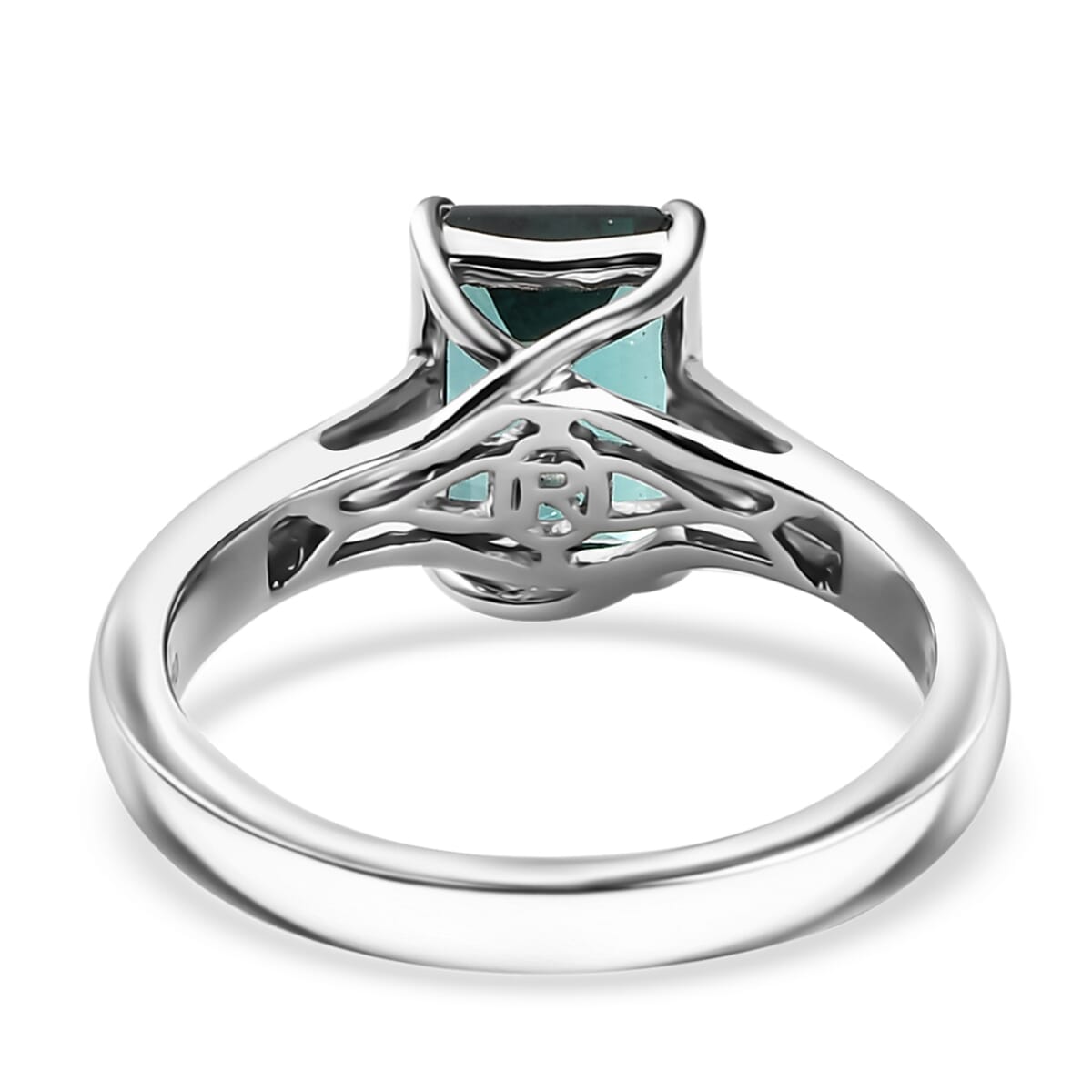 Certified & Appraised Rhapsody AAAA Pirineu Lagoon Tourmaline 3.33 ctw Solitaire Ring in 950 Platinum (Size 8.0) 7.15 Grams image number 4
