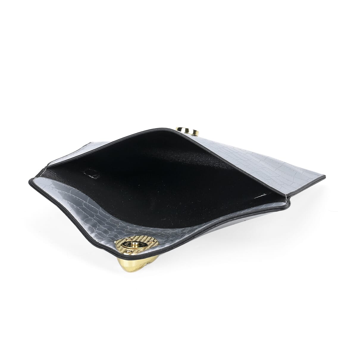 Set of 3 Silver Faux Leather Crocodile Embossed Metallic Shoulder Bag, Crossbody Bag and Card Holder image number 6