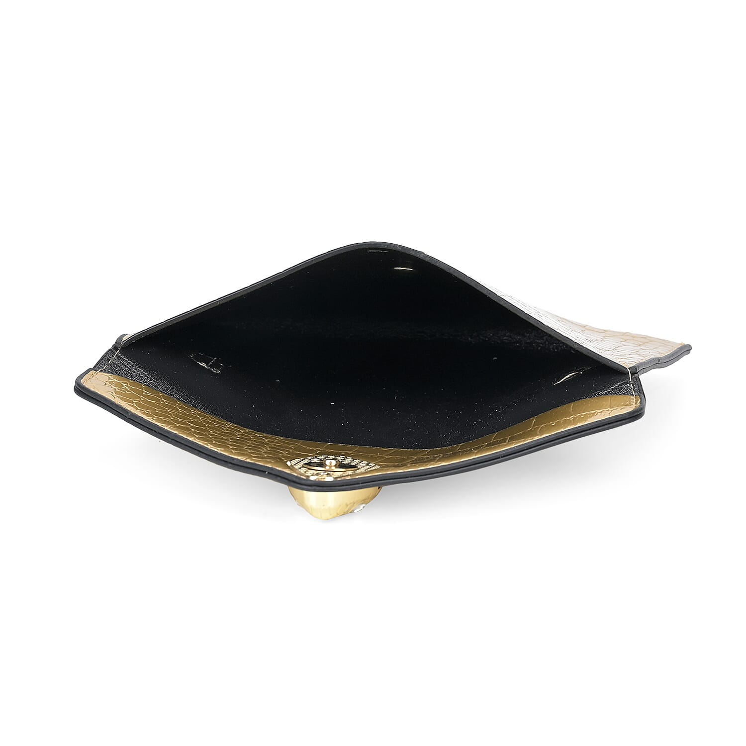 Buy Set of 3 Golden Faux Leather Crocodile Embossed Metallic