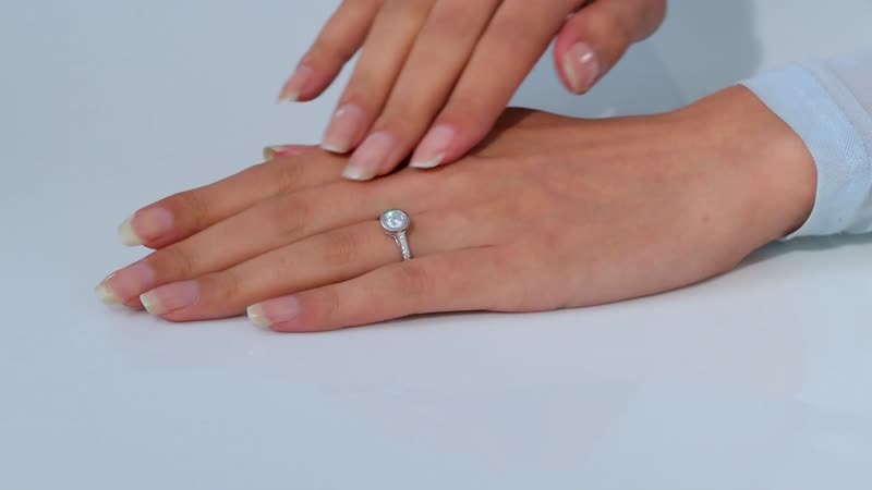 Moissanite (Rnd 7mm) Ring in Rhodium Over Sterling Silver (Size 10.0) 1.30 ctw