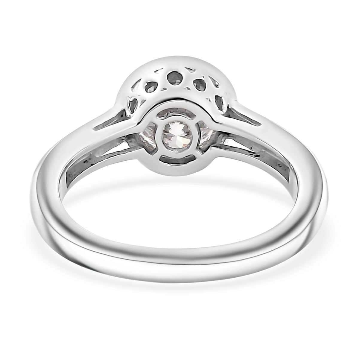 Moissanite (Rnd 7mm) Ring in Rhodium Over Sterling Silver (Size 10.0) 1.30 ctw image number 4