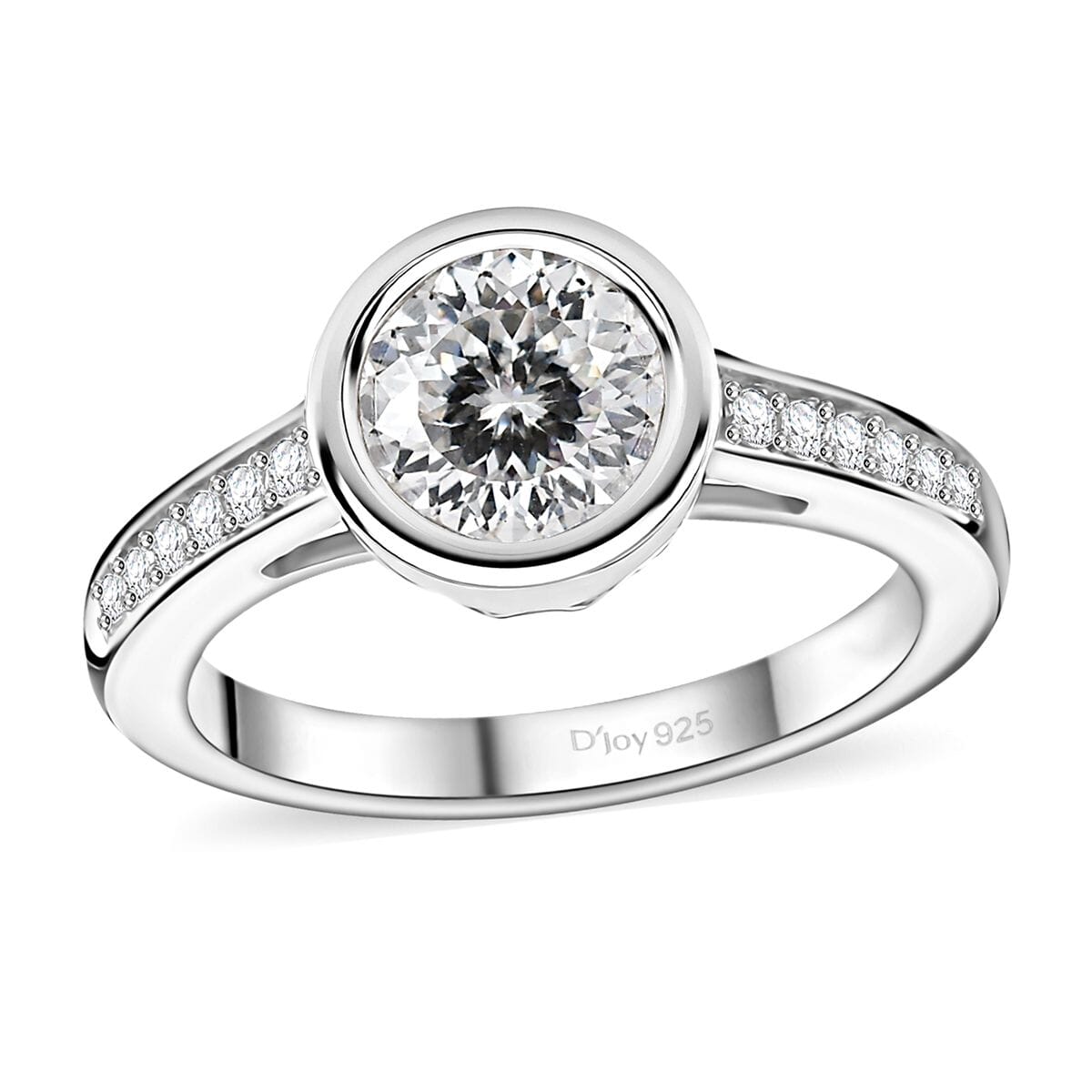 Moissanite 1.30 ctw Ring in Rhodium Over Sterling Silver (Size 5.0) image number 0
