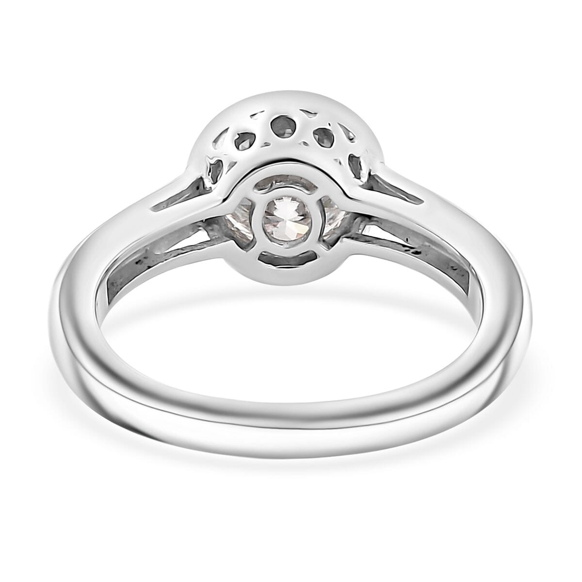 Moissanite 1.30 ctw Ring in Rhodium Over Sterling Silver (Size 5.0) image number 4