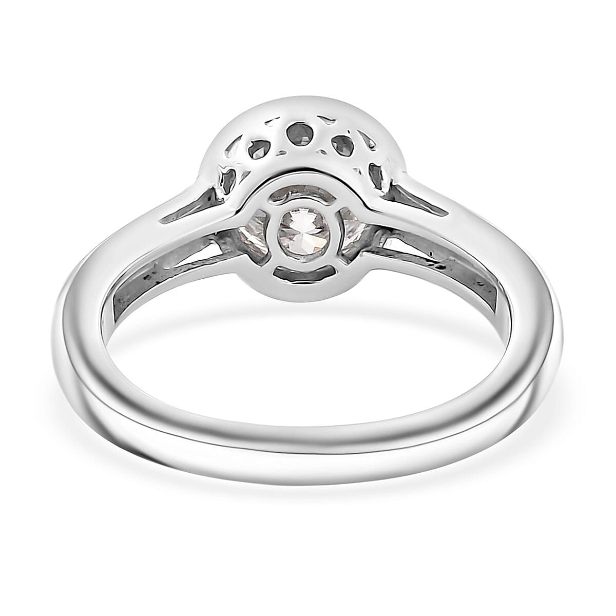 Moissanite 1.30 ctw Ring in Rhodium Over Sterling Silver (Size 9.0) image number 4