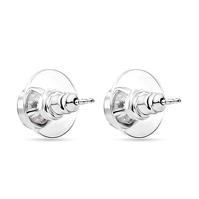 D'Joy Moissanite 1.50 ctw Solitaire Stud Earrings in Rhodium Over Sterling Silver
