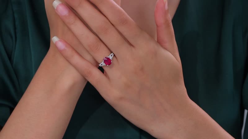Niassa Ruby (FF), White Zircon Ring in Rhodium Over Sterling Silver (Size 10.0) 3.00 ctw