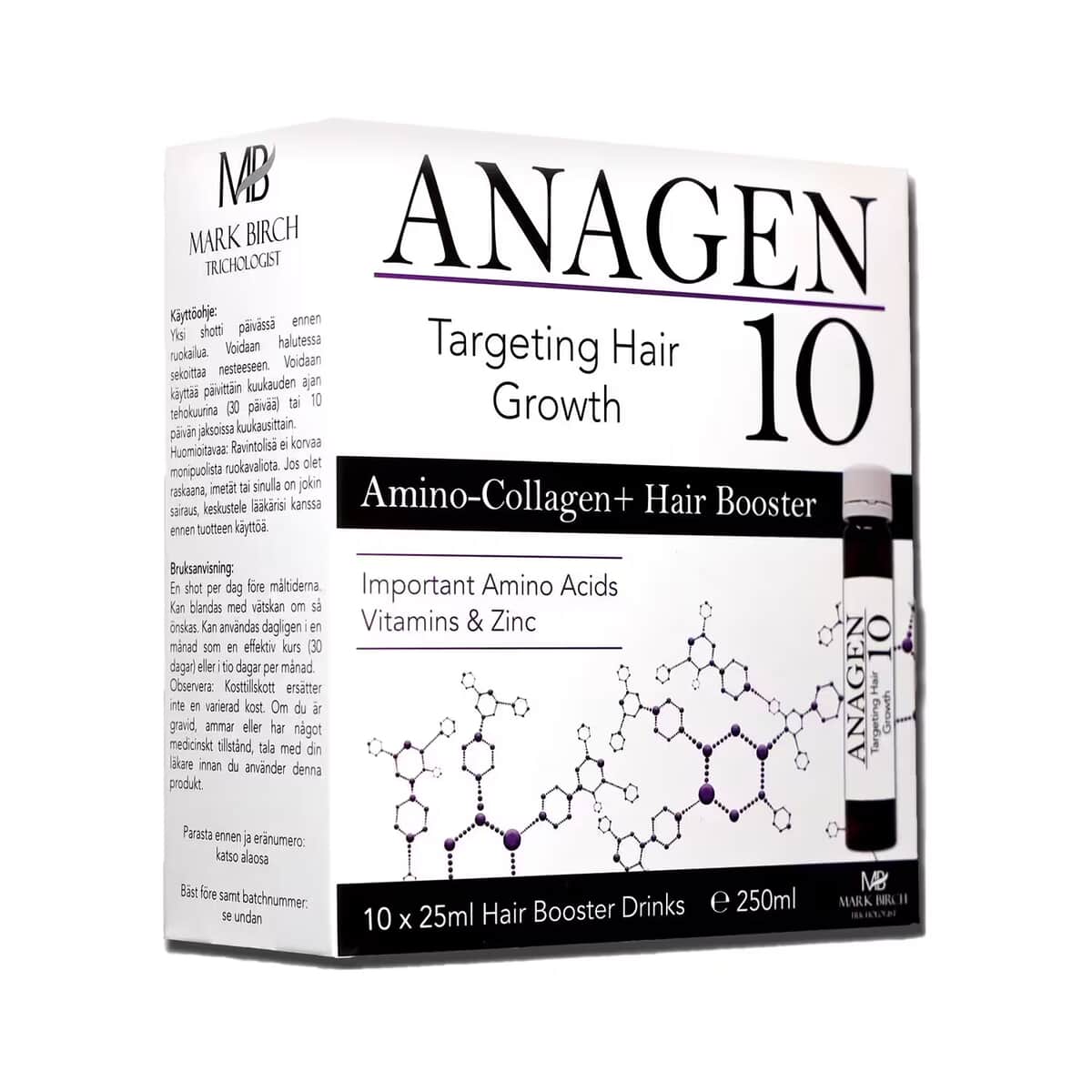 Mark Birch Trichologist Anagen 10 Ultimate Amino-Collagen Hair Booster (10x25ml Drink) image number 0