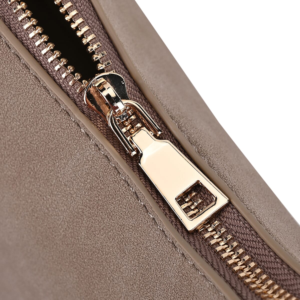 Gray Faux Leather Shoulder Bag with Tassel image number 5