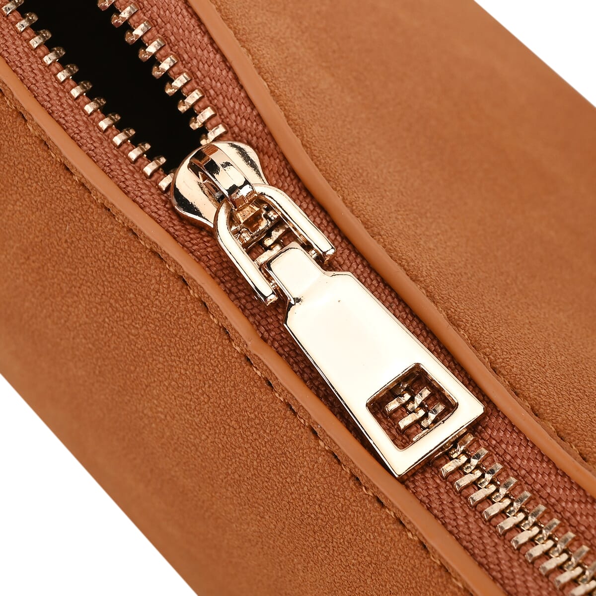 Tan Faux Leather Shoulder Bag with Tassel image number 5