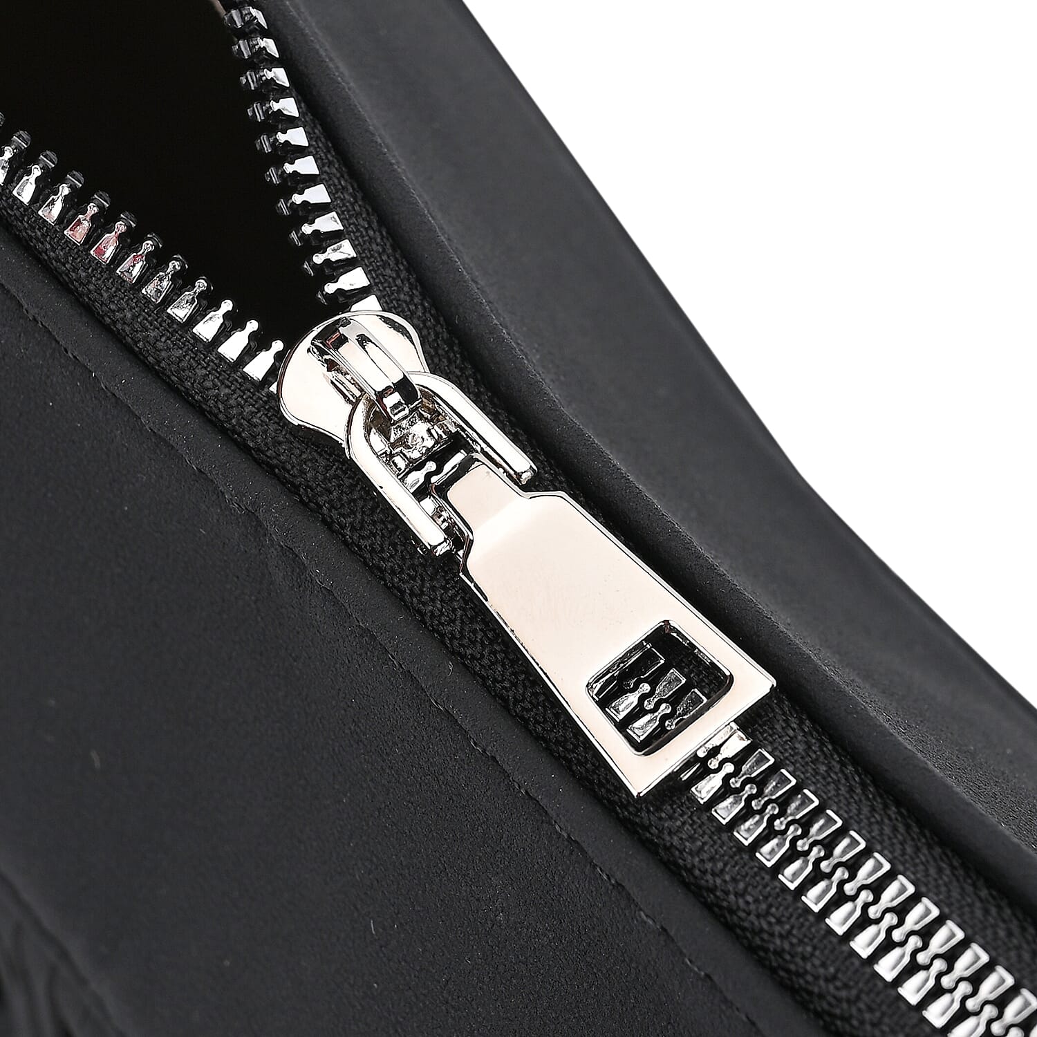 Black Faux Leather Shoulder Bag with Tassel