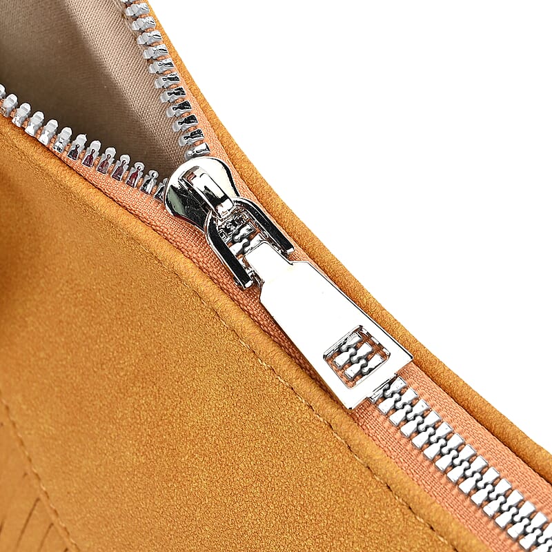 Brown Faux Leather Shoulder Bag with Tassel