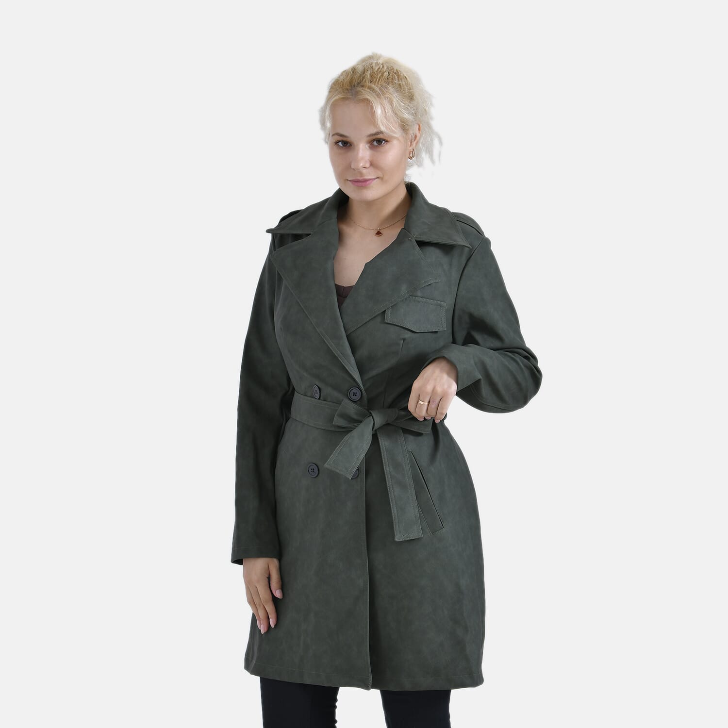 BGSD Women Leah Waterproof Hooded Mid Length Trench Coat