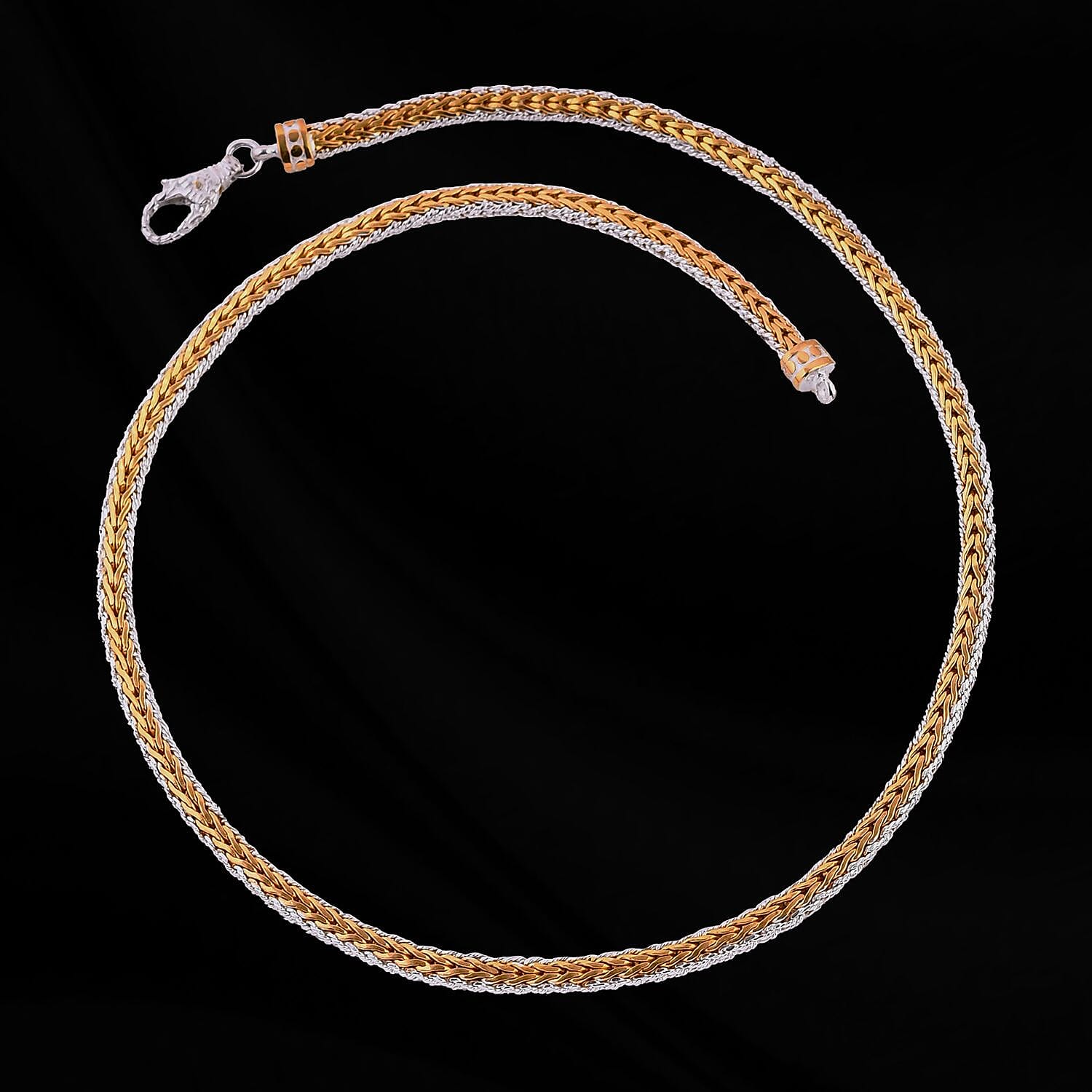 Bali Legacy Borobudur 4x2.5mm Necklace in 22K Vermeil YG and Sterling Silver 38.54 Grams 20 Inches